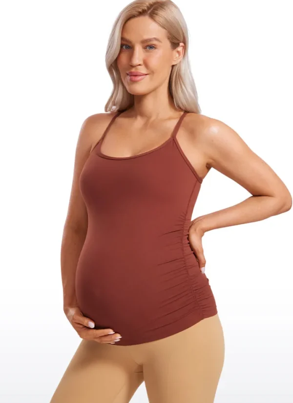 Clearance CRZ YOGA Butterluxe Y Back Maternity Tank Ruched Sides