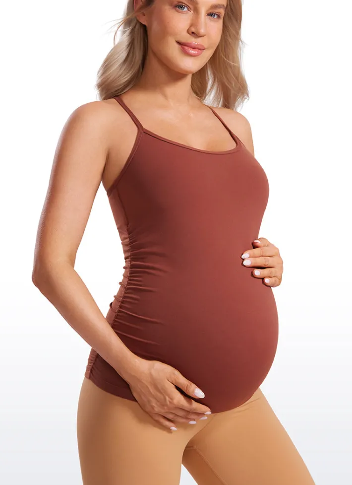 Clearance CRZ YOGA Butterluxe Y Back Maternity Tank Ruched Sides