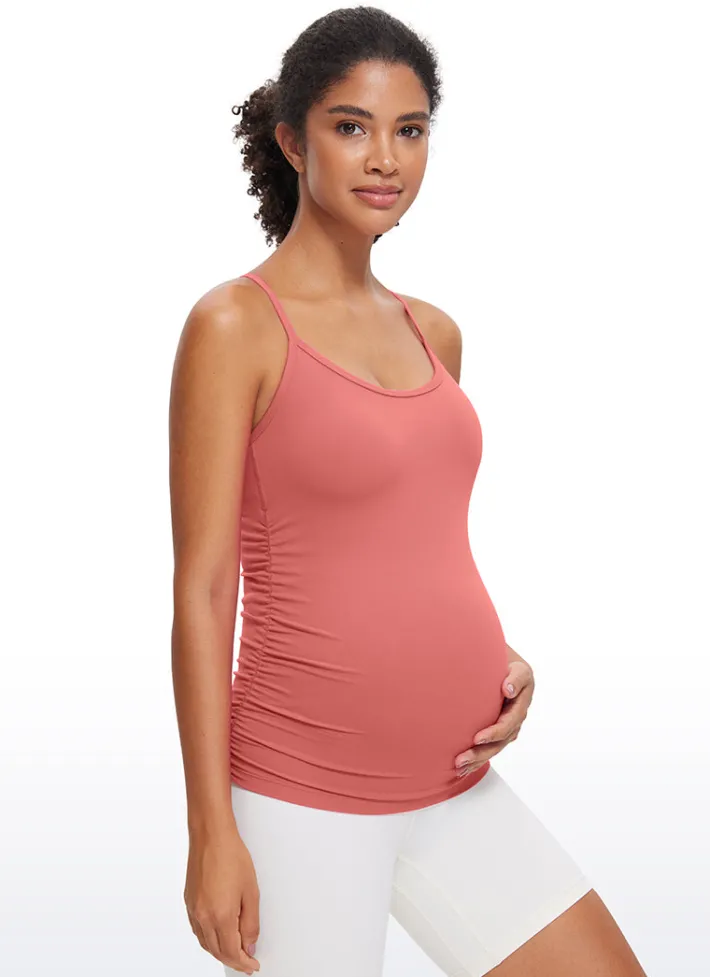 Clearance CRZ YOGA Butterluxe Y Back Maternity Tank Ruched Sides