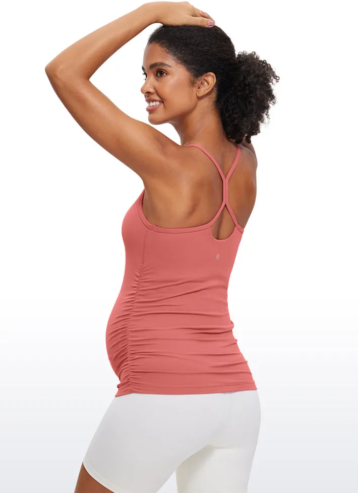 Clearance CRZ YOGA Butterluxe Y Back Maternity Tank Ruched Sides