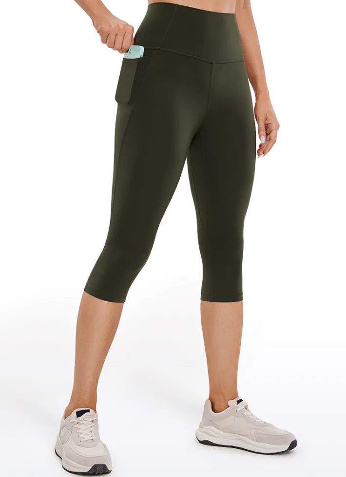 New CRZ YOGA Butterluxe Yoga Pockets Capris Leggings 17''