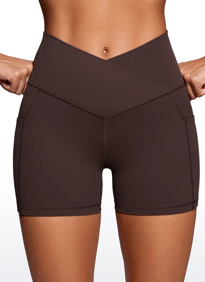 Discount CRZ YOGA Butterluxe Yoga Pockets Shorts 4''- V Cross Waist