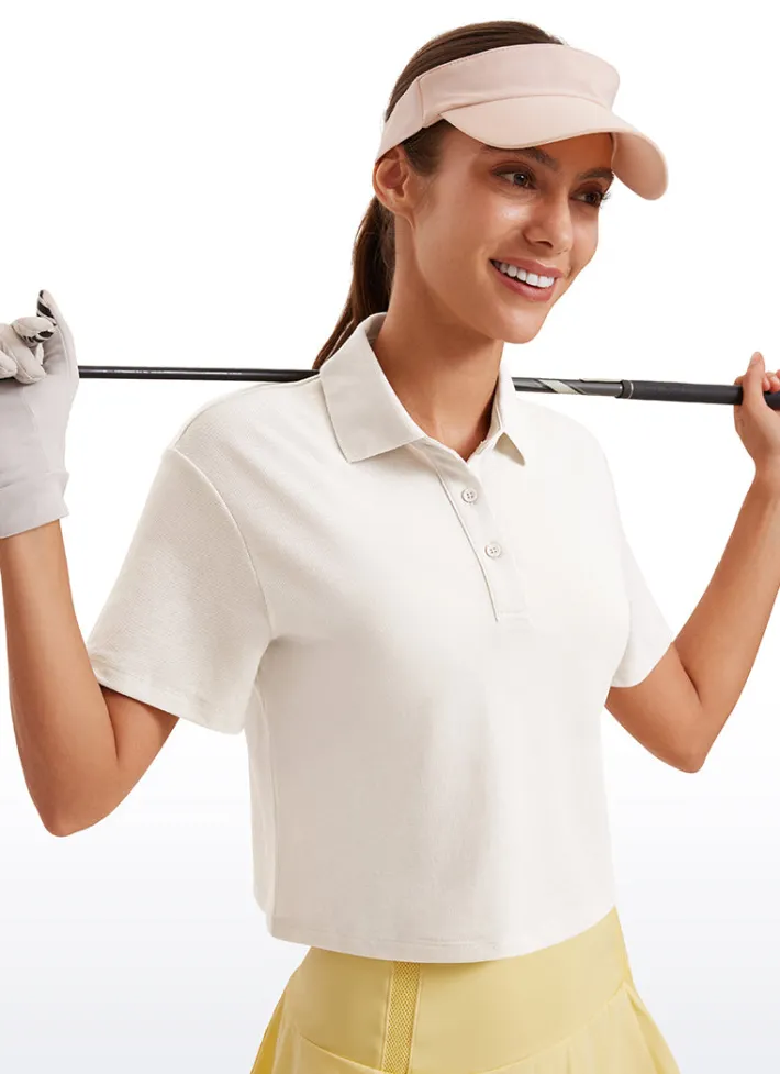 Best Sale CRZ YOGA 3 Button Collared Quick Dry Cropped Tennis Polo
