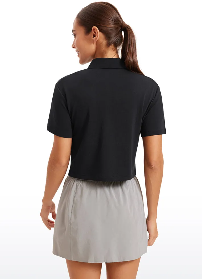 Best Sale CRZ YOGA 3 Button Collared Quick Dry Cropped Tennis Polo