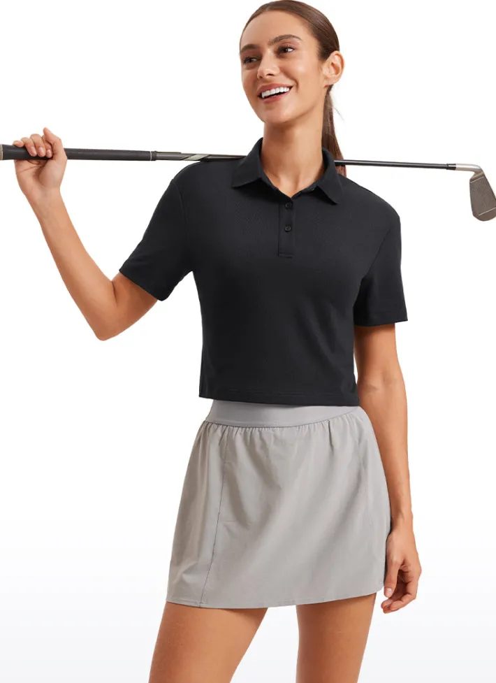 Best Sale CRZ YOGA 3 Button Collared Quick Dry Cropped Tennis Polo