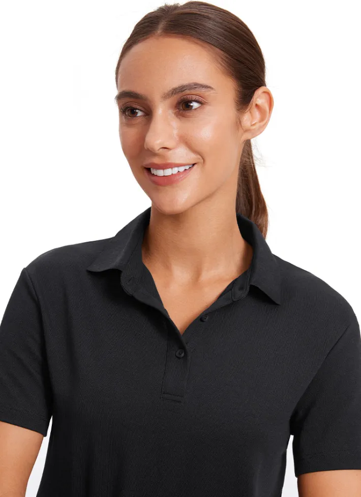 Best Sale CRZ YOGA 3 Button Collared Quick Dry Cropped Tennis Polo