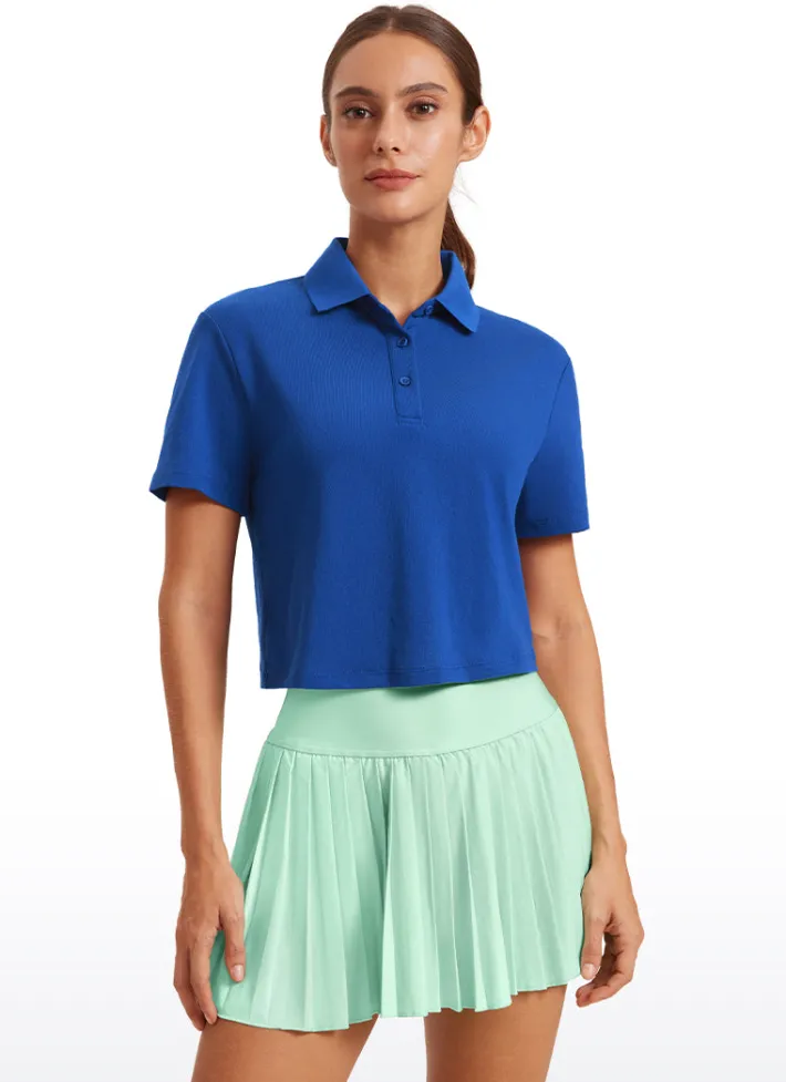 Best Sale CRZ YOGA 3 Button Collared Quick Dry Cropped Tennis Polo