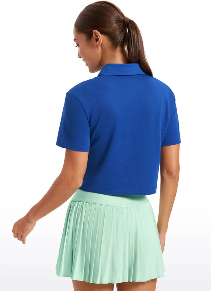 Best Sale CRZ YOGA 3 Button Collared Quick Dry Cropped Tennis Polo