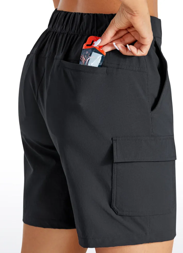 Store CRZ YOGA Cargo Mid-Rise Hiking Shorts with Belt Loops 7"
