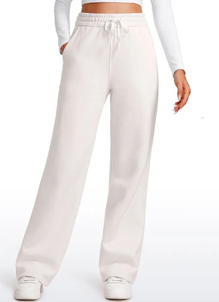 Shop CRZ YOGA Cotton Fleece Lined Straight Leg Sweatpants 30''