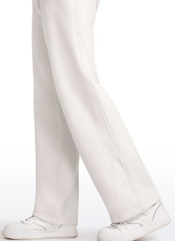 Shop CRZ YOGA Cotton Fleece Lined Straight Leg Sweatpants 30''