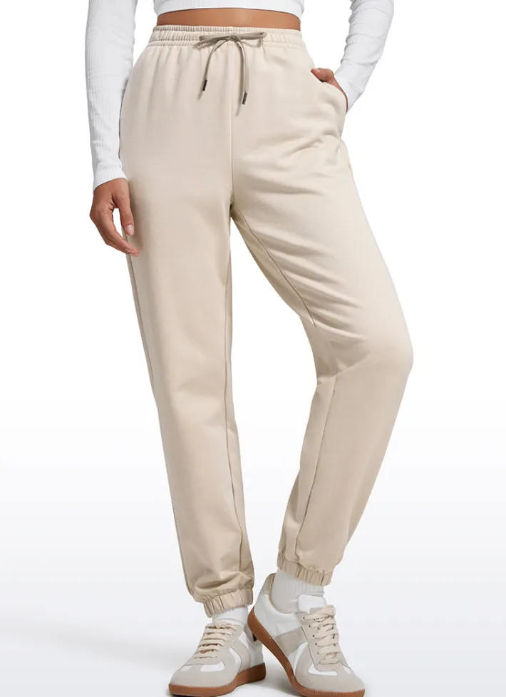 Best CRZ YOGA Cotton Fleece Sweatpants Pockets Joggers 28"