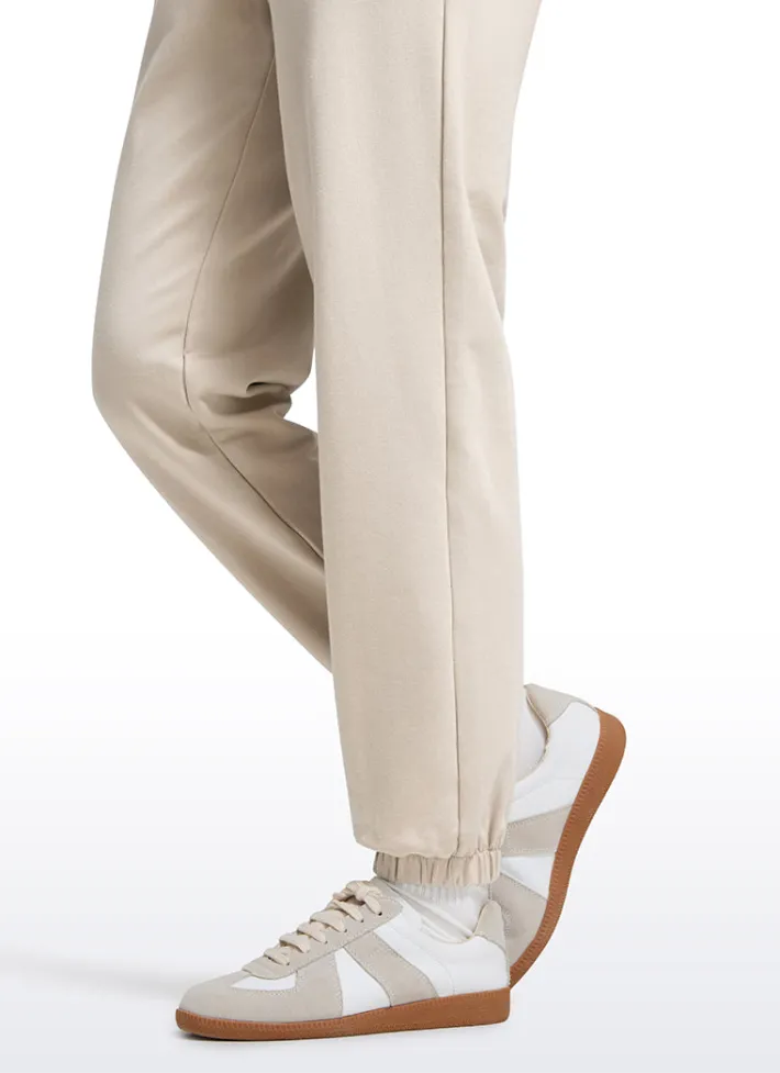 Best CRZ YOGA Cotton Fleece Sweatpants Pockets Joggers 28"