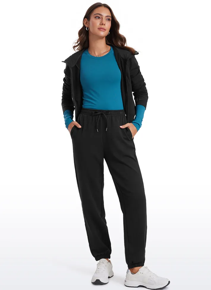 Best CRZ YOGA Cotton Fleece Sweatpants Pockets Joggers 28"