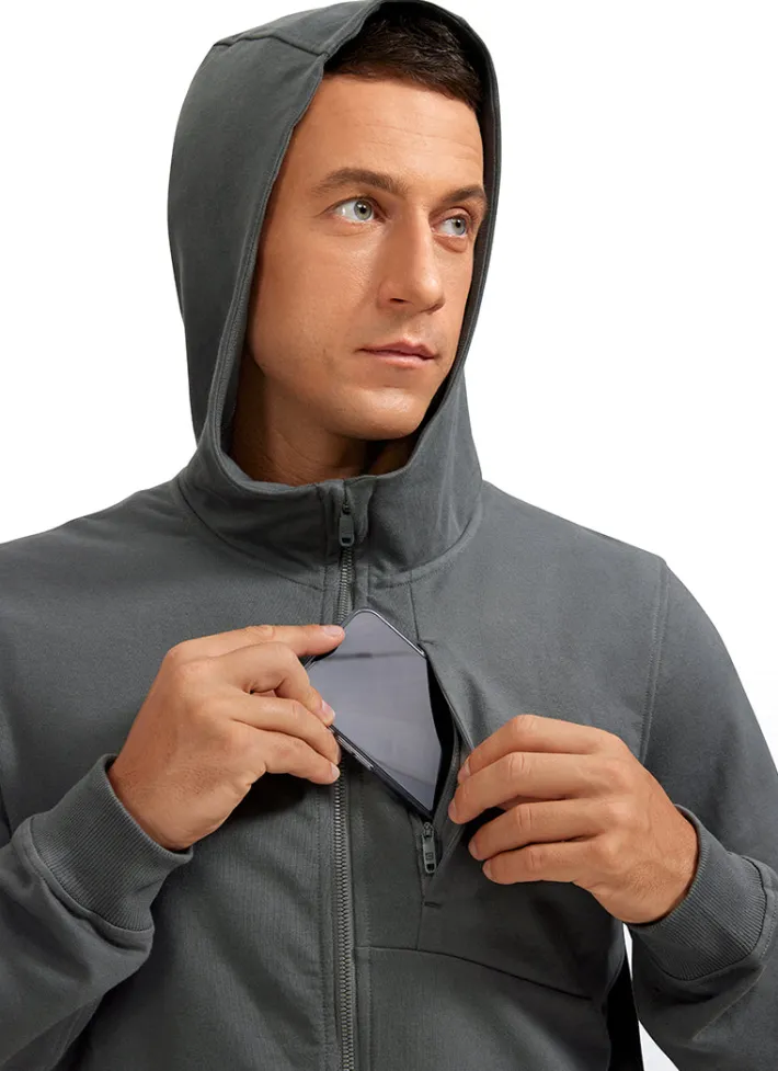 Best Sale CRZ YOGA Cotton Terry Zip-up Jackets with Pockets