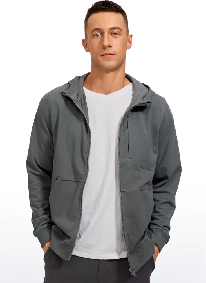Best Sale CRZ YOGA Cotton Terry Zip-up Jackets with Pockets