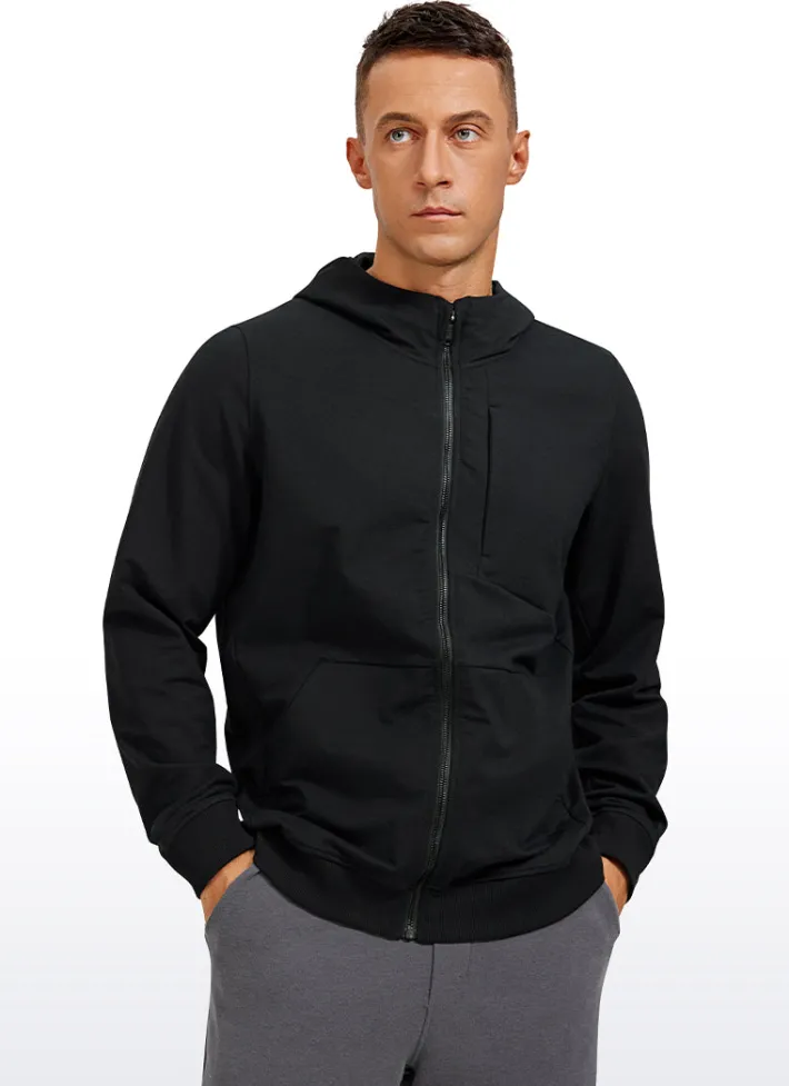 Best Sale CRZ YOGA Cotton Terry Zip-up Jackets with Pockets