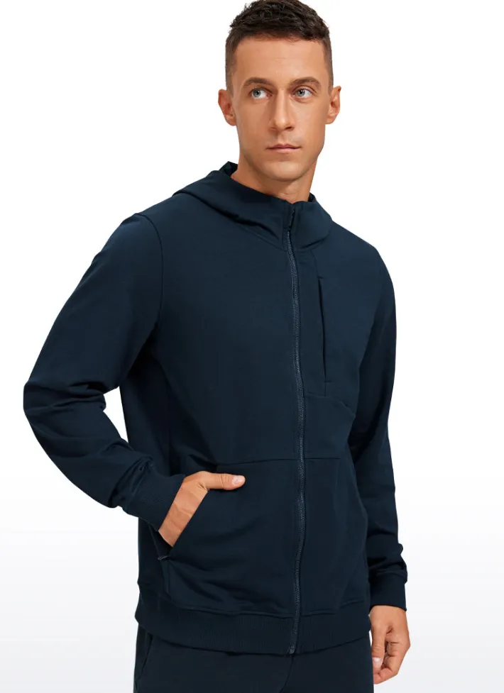 Best Sale CRZ YOGA Cotton Terry Zip-up Jackets with Pockets