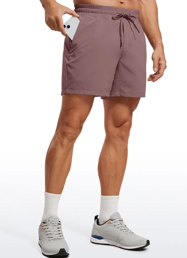 Sale CRZ YOGA Feathery-Fit 2 in 1 Athletic Shorts 5''- with Pockets Mauve