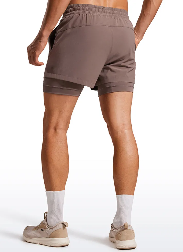 Sale CRZ YOGA Feathery-Fit 2 in 1 Athletic Shorts 3.5''- with Pockets & Long Liner