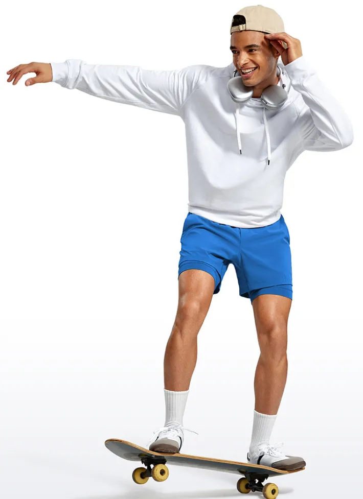 Shop CRZ YOGA Feathery-Fit 2 in 1 Athletic Shorts 5''- with Pockets & Long Liner