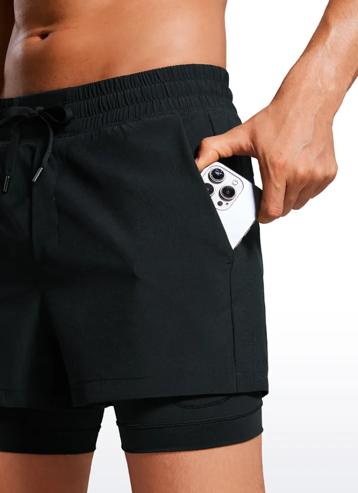 Sale CRZ YOGA Feathery-Fit 2 in 1 Athletic Shorts 3.5''- with Pockets & Long Liner