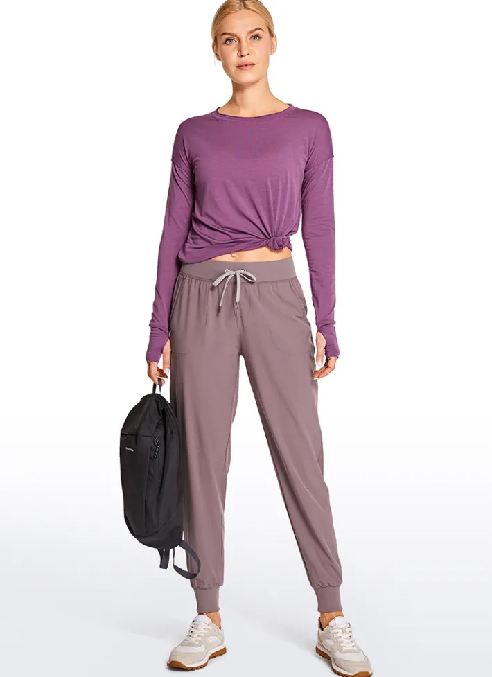 Store CRZ YOGA Feathery-Fit Drawstring Jogger with Pockets 28'' - Flat Waistband