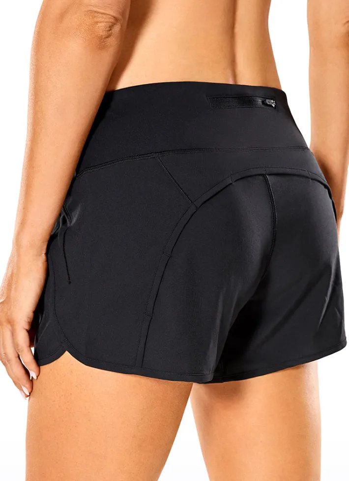 Discount CRZ YOGA Feathery-Fit Mid-Rise Lined Shorts with Flat Waist 4''