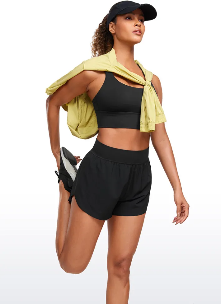 Best Sale CRZ YOGA Feathery-Fit Soft High Rise Dolphin Lined Shorts 3''