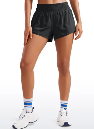 Cheap CRZ YOGA Feathery-Fit Soft High Rise Mesh Liner Shorts with Zip Pocket 2.5''