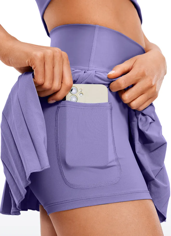 Discount CRZ YOGA Feathery-Fit Soft High Waist Pleated Tennis Skirt 14''
