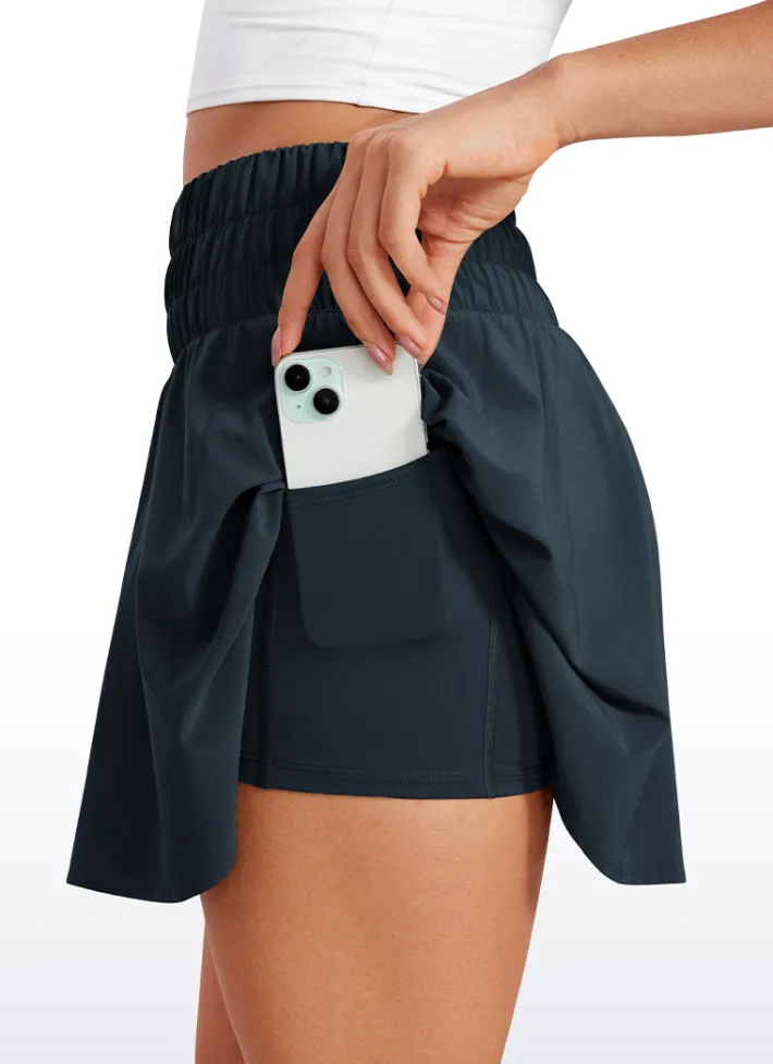 Best Sale CRZ YOGA Feathery-Fit Soft High Waisted Flowy Tennis Skirt with Pockets 16''