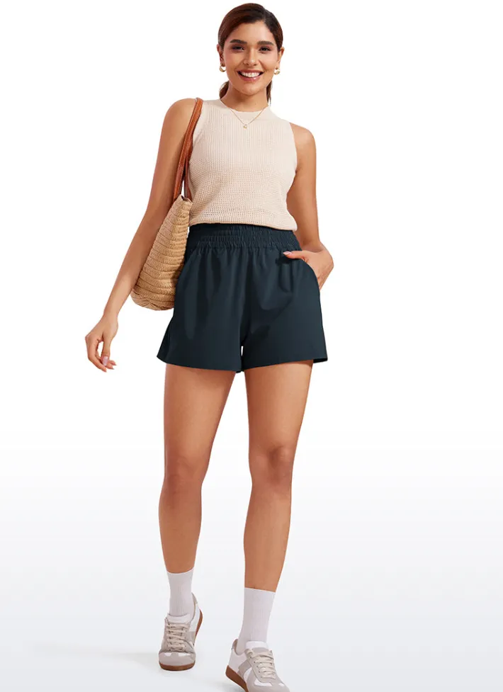 Sale CRZ YOGA Feathery-Fit Soft High Waisted Linerless Golf Shorts with Pockets 3''
