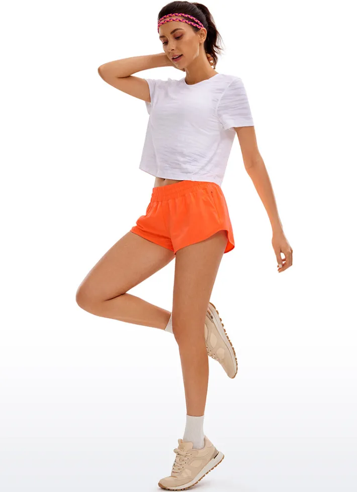 Cheap CRZ YOGA Feathery-Fit Soft Low Rise Mesh Liner Shorts with Zip Pocket 2.5''