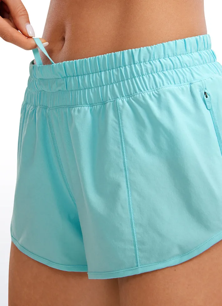 Cheap CRZ YOGA Feathery-Fit Soft Low Rise Mesh Liner Shorts with Zip Pocket 2.5''