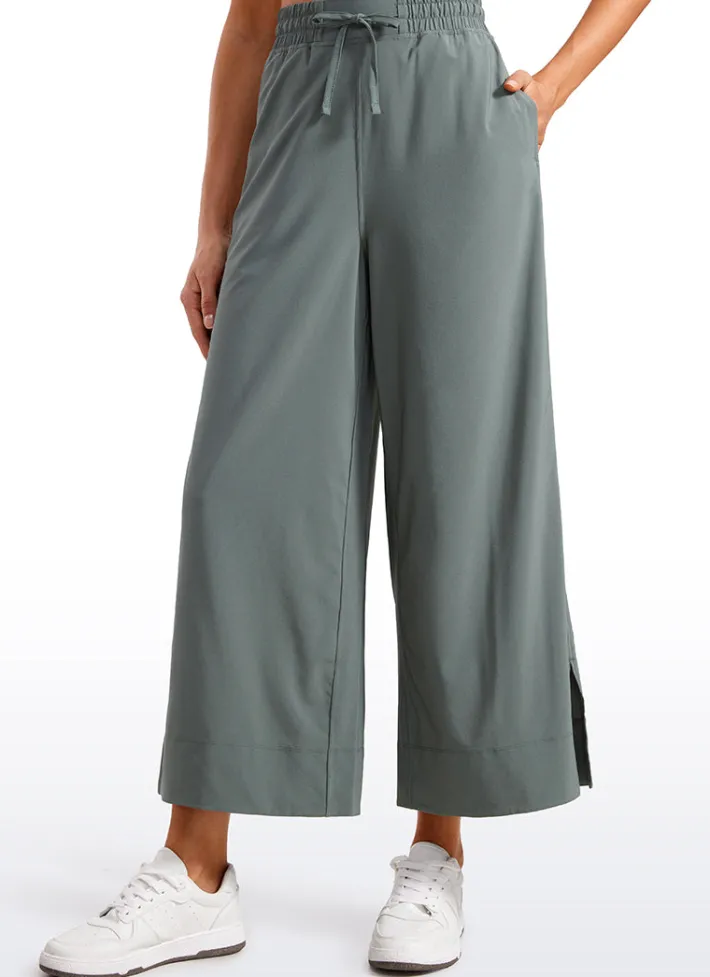 Outlet CRZ YOGA Feathery-Fit Soft Wide Leg High Waisted Capri Pants with Pockets 25''
