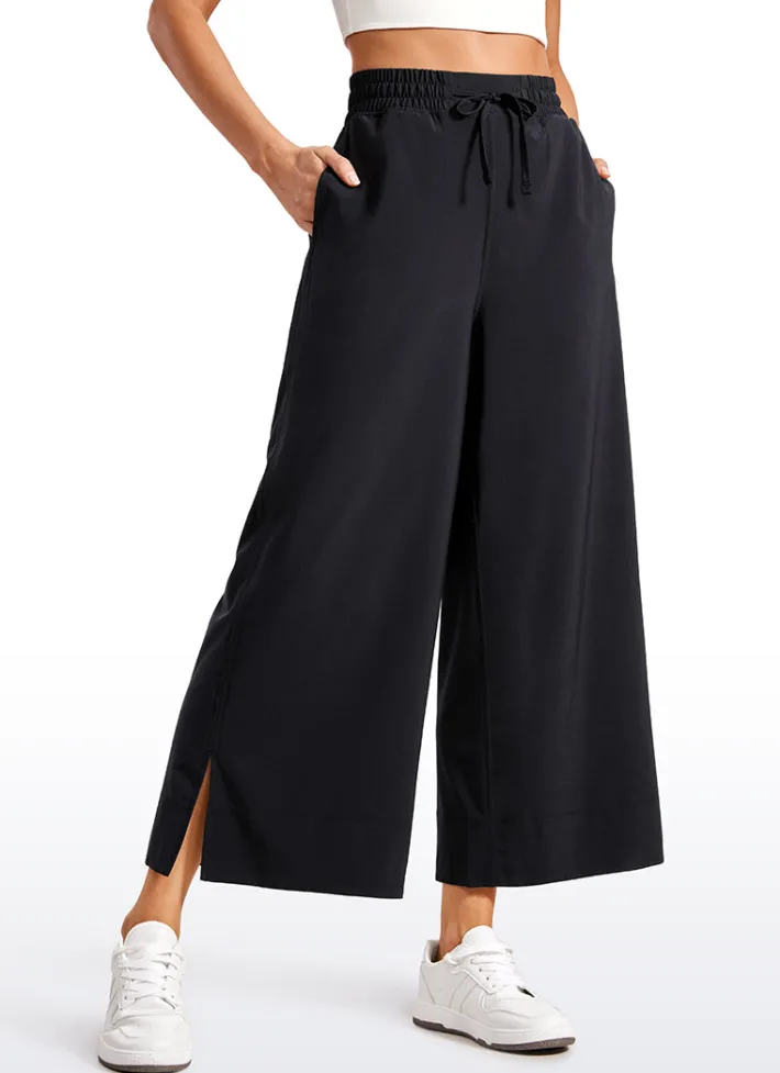 Outlet CRZ YOGA Feathery-Fit Soft Wide Leg High Waisted Capri Pants with Pockets 25''