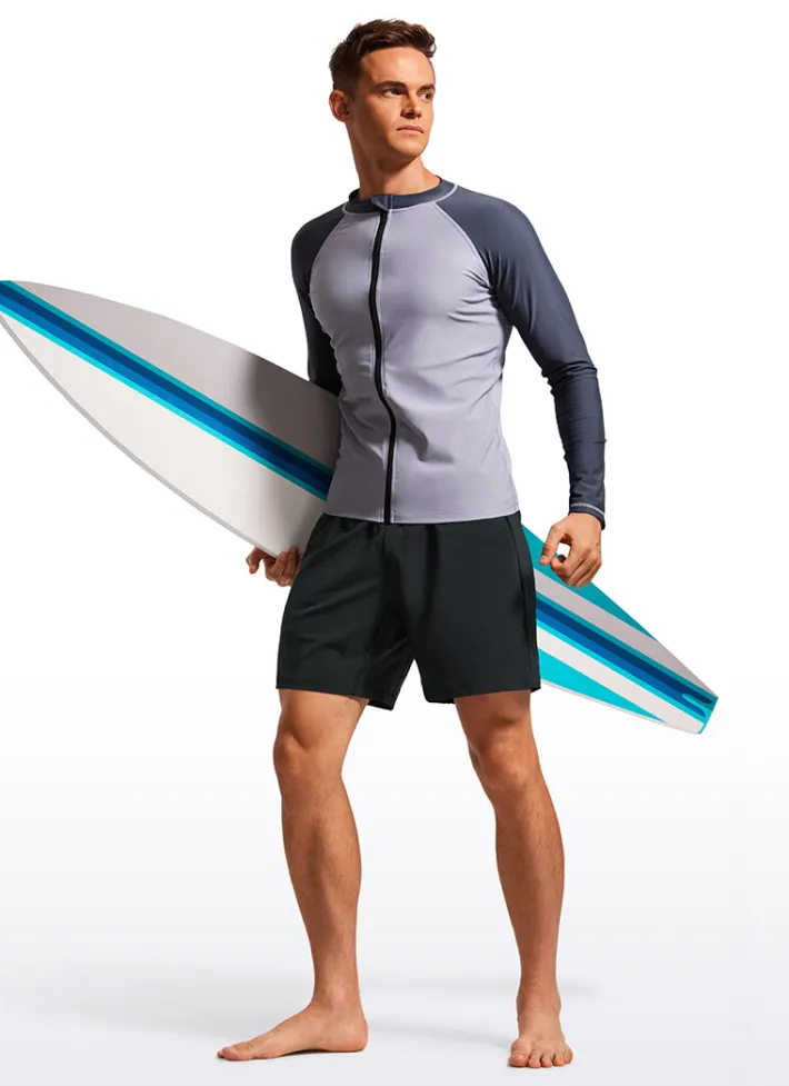 Clearance CRZ YOGA Feathery-Fit Swim Trunks 7'' with Zipper Pockets