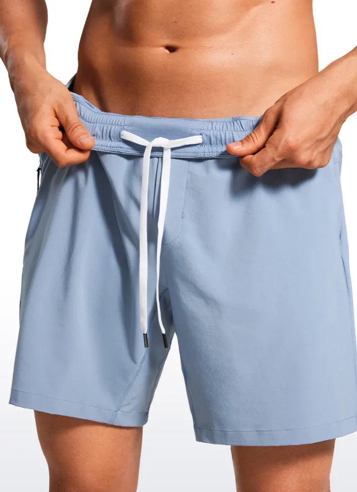 Clearance CRZ YOGA Feathery-Fit Swim Trunks 7'' with Zipper Pockets