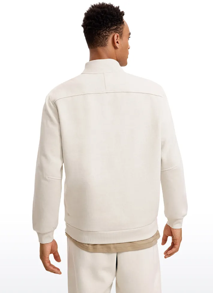 Store CRZ YOGA Fleece Lined Half Zip Sweatshirts Mock Neck