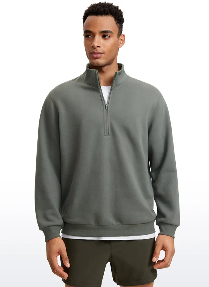 Store CRZ YOGA Fleece Lined Half Zip Sweatshirts Mock Neck