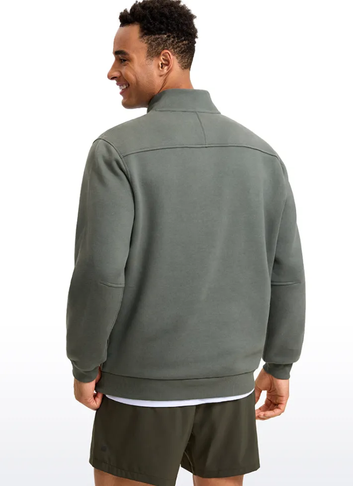 Store CRZ YOGA Fleece Lined Half Zip Sweatshirts Mock Neck