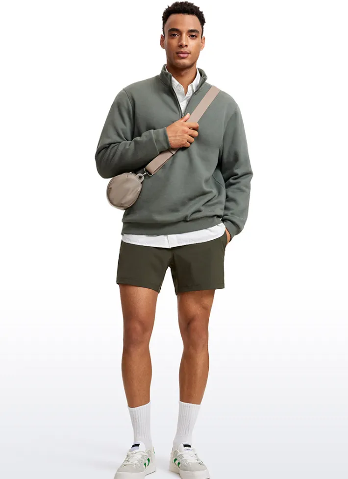 Store CRZ YOGA Fleece Lined Half Zip Sweatshirts Mock Neck