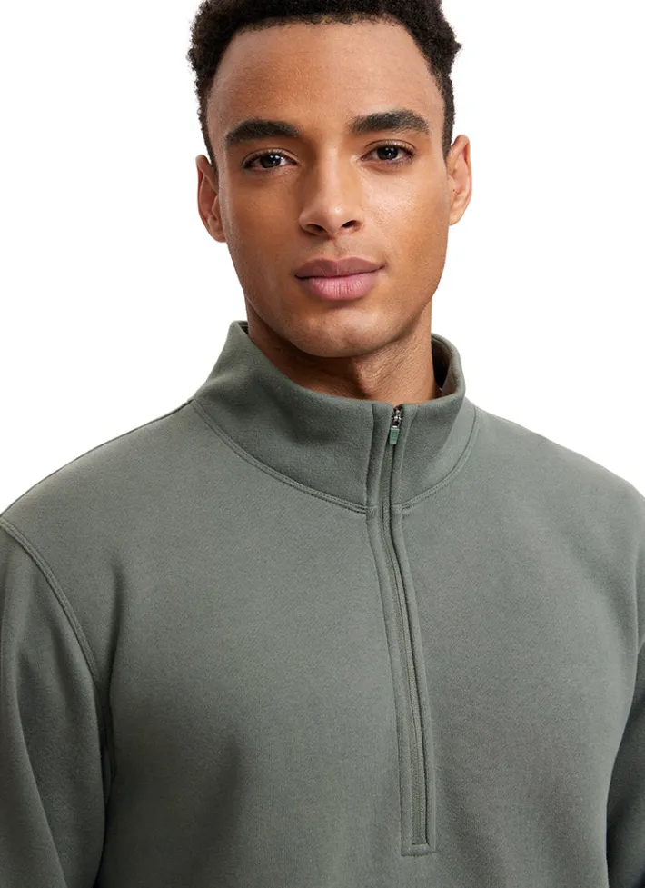 Store CRZ YOGA Fleece Lined Half Zip Sweatshirts Mock Neck