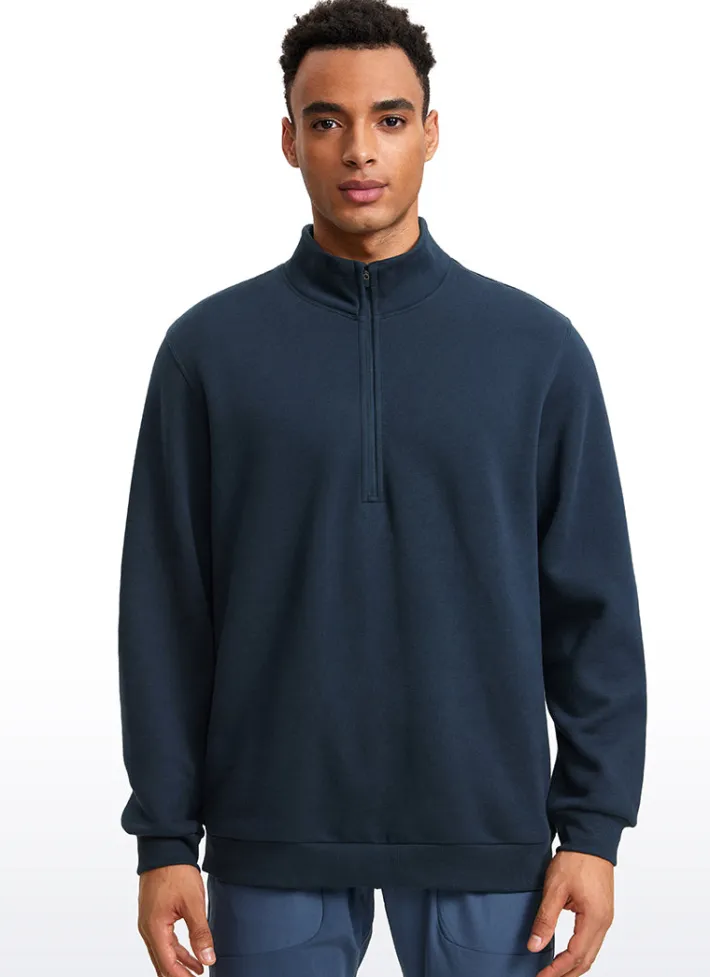 Store CRZ YOGA Fleece Lined Half Zip Sweatshirts Mock Neck