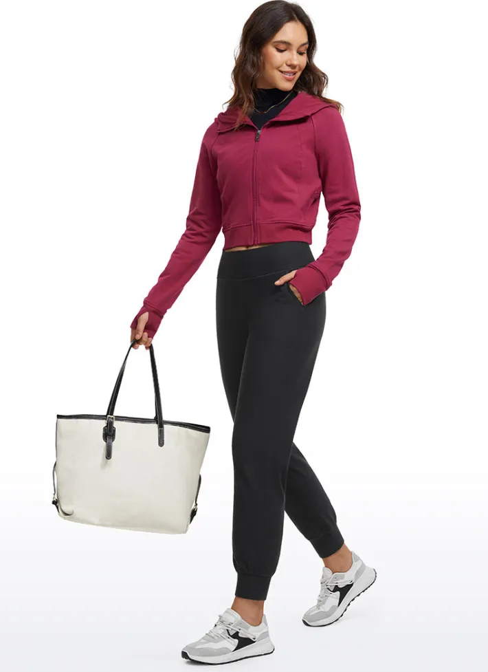 Clearance CRZ YOGA Fleece Lined Soft Workout Joggers with Pockets 27.5"