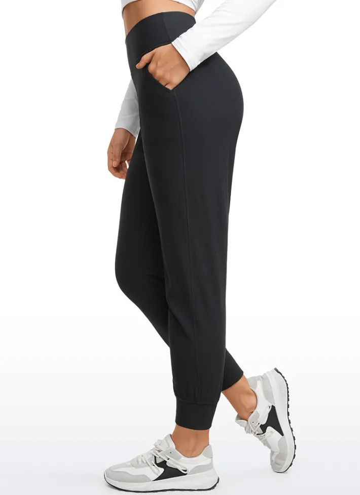 Clearance CRZ YOGA Fleece Lined Soft Workout Joggers with Pockets 27.5"