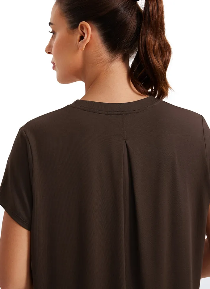 Clearance CRZ YOGA Flowy Yoga Short Sleeves Crew Neck