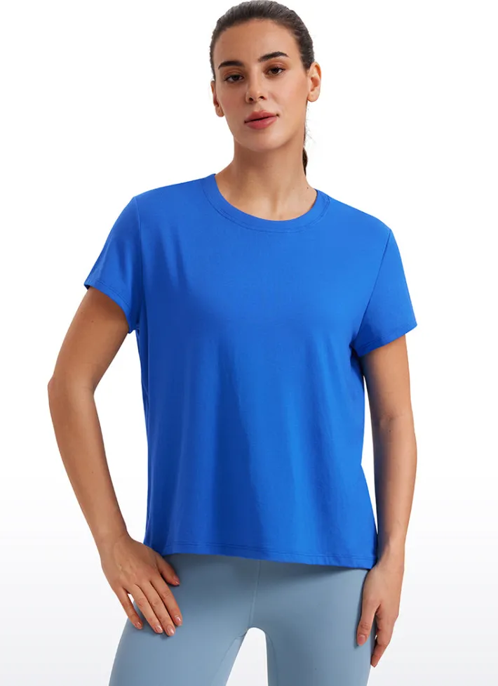 Clearance CRZ YOGA Flowy Yoga Short Sleeves Crew Neck