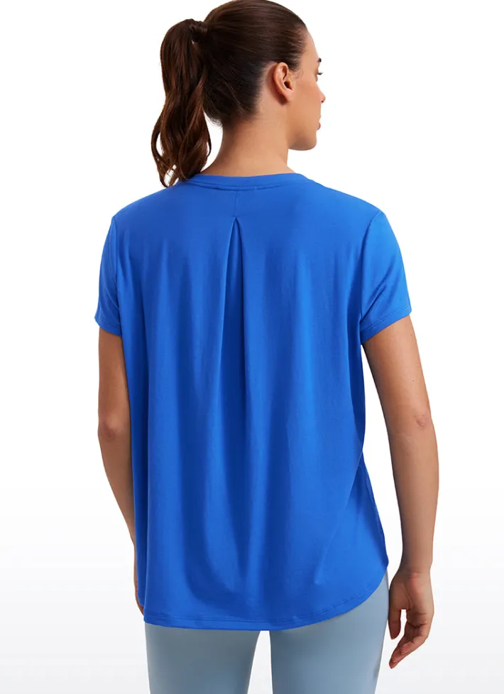 Clearance CRZ YOGA Flowy Yoga Short Sleeves Crew Neck
